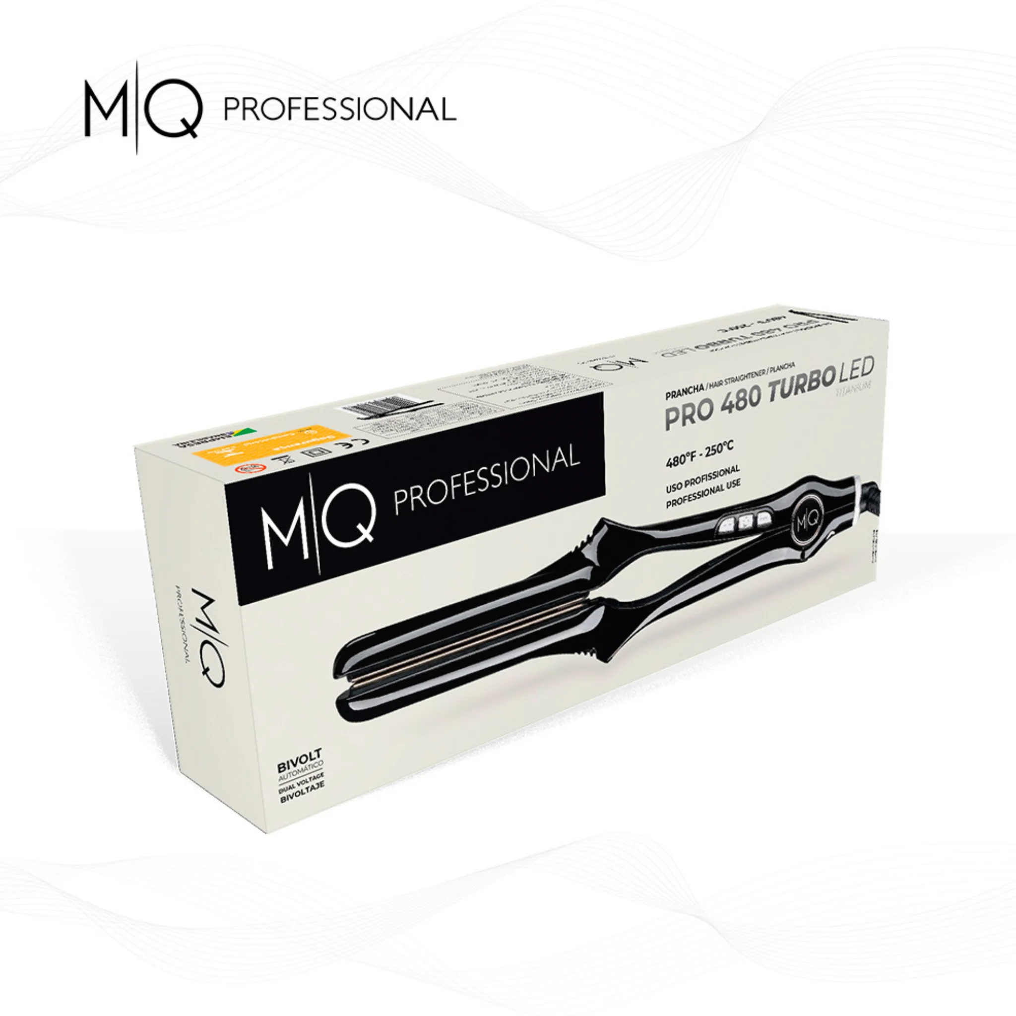 MQ Pro 480 Turbo LED EU titanium flat iron box